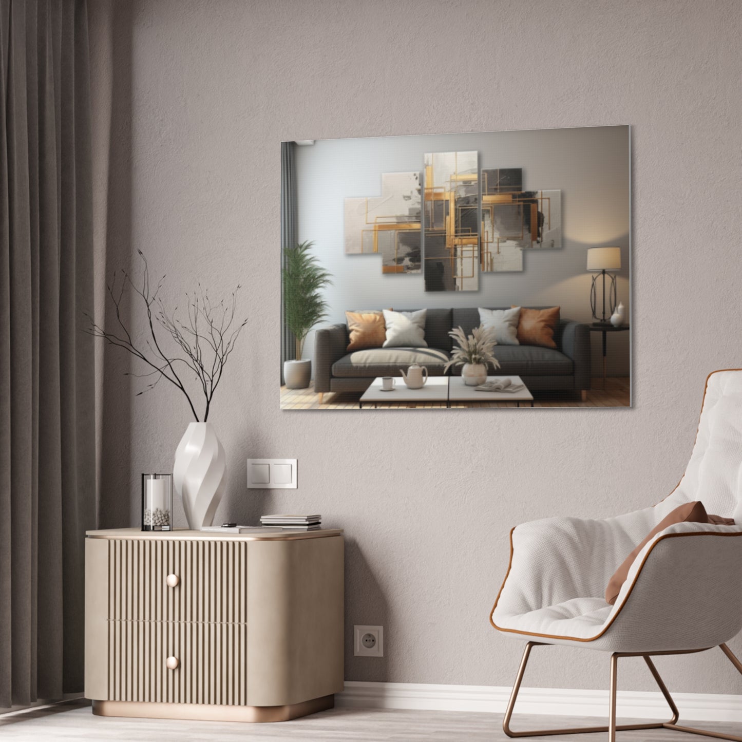 Gold and Black Elegance: A Symphony of Sophistication Canvas Print