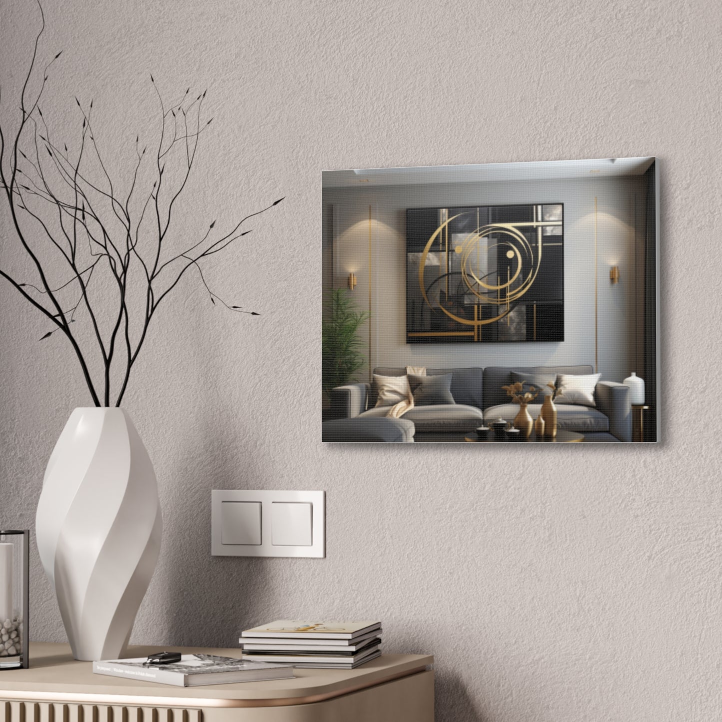 Gold and Black Elegance: A Symphony of Sophistication Canvas Print