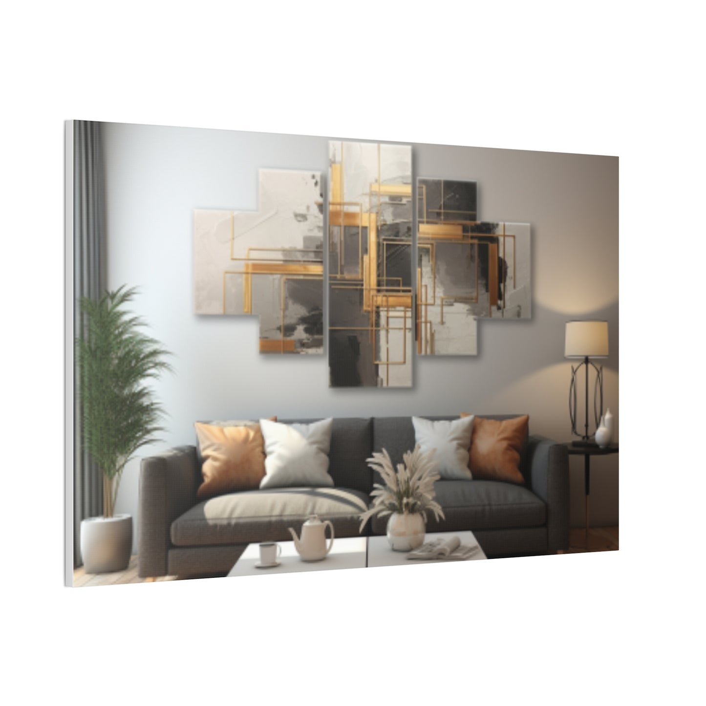 Gold and Black Elegance: A Symphony of Sophistication Canvas Print