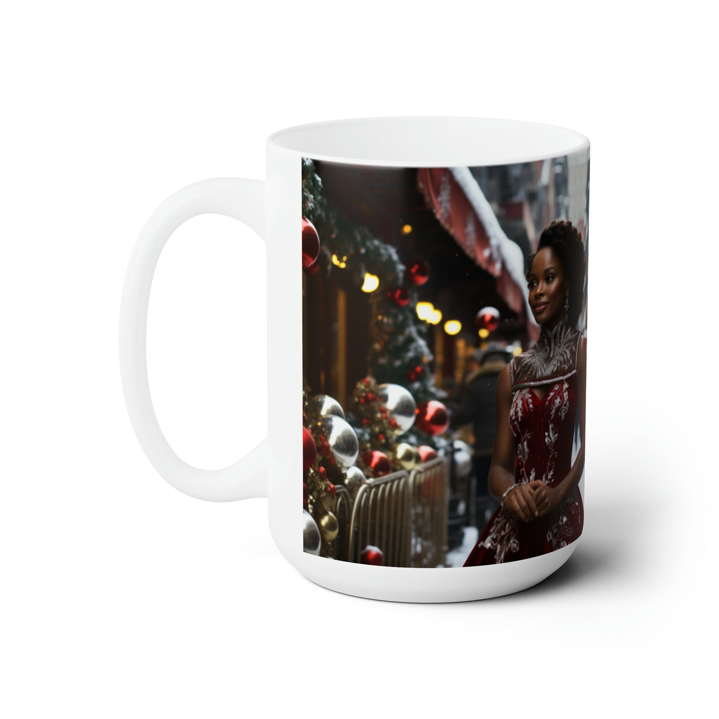 Princess Claus White Ceramic Holiday Mug 15oz