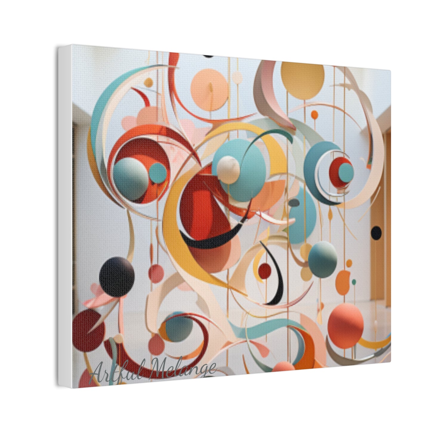 Harmony in Cyan and Peach- Graphic Print