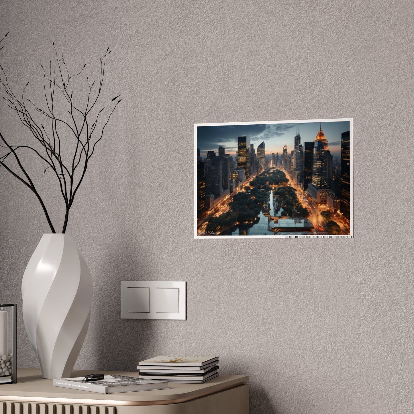 Skyline Vista: Hyper-Realistic 3D Cityscape Posters