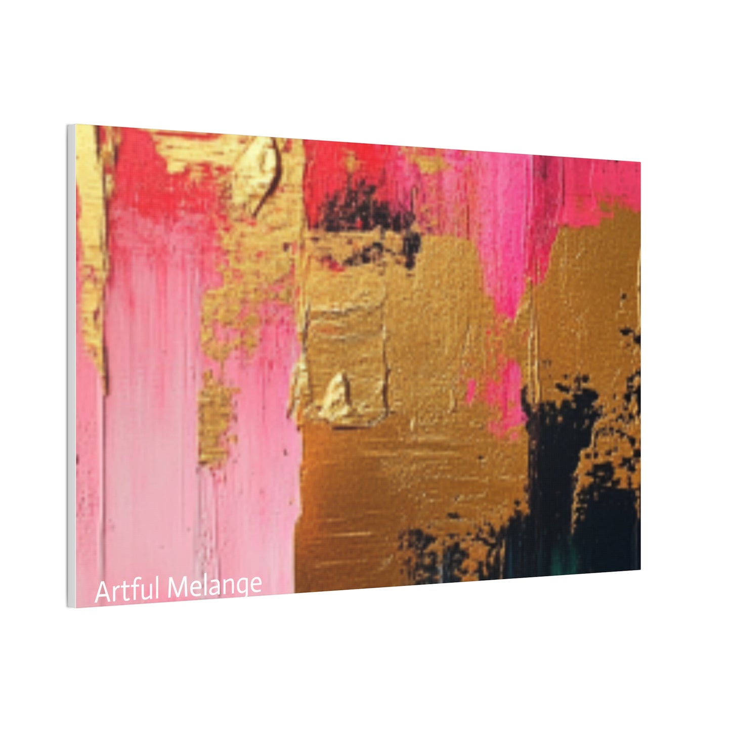 Acrylic Abstract Canvas Print - Homage to the Divine Nine/Pink Green Black and Gold 4