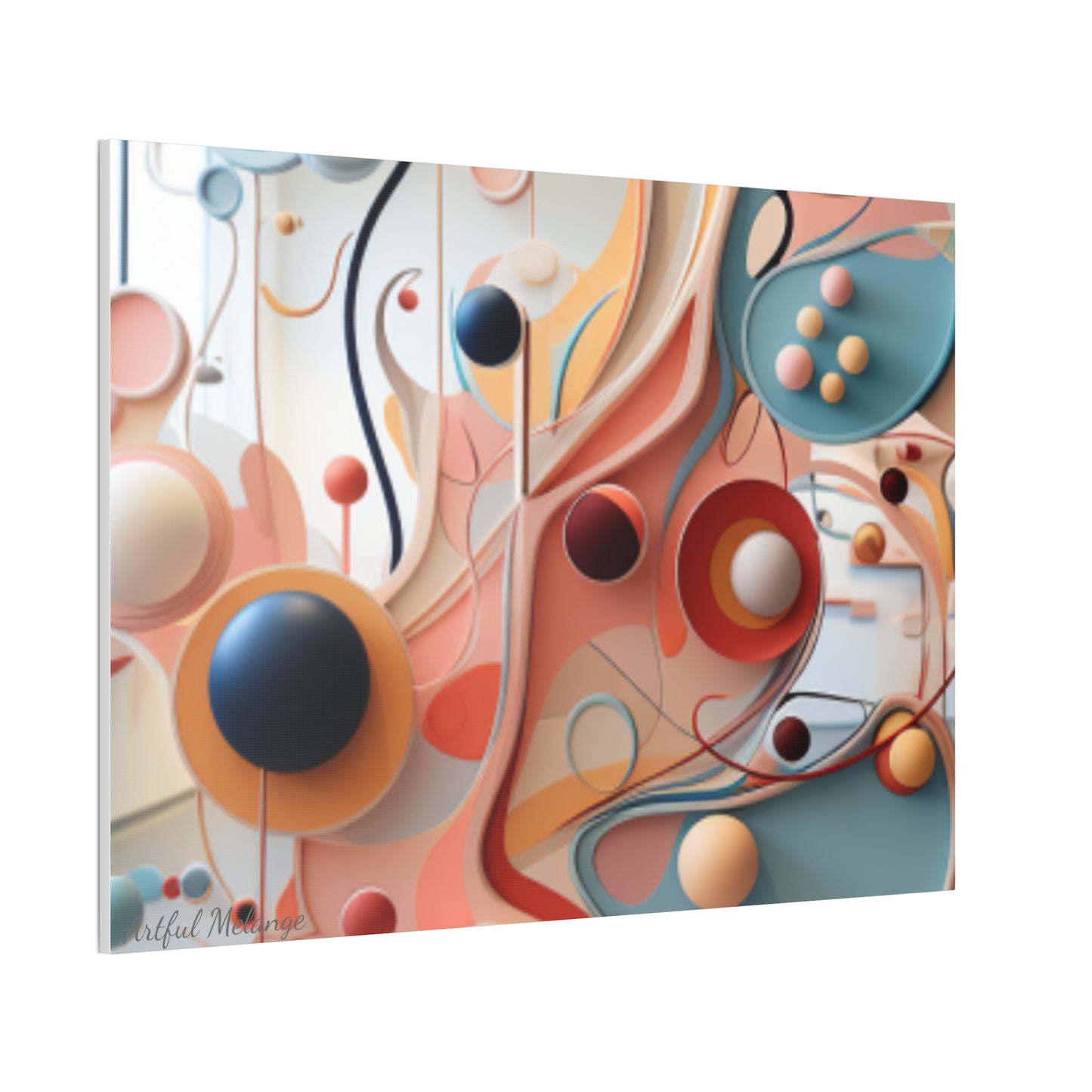 Harmony in Cyan and Peach- Graphic Print