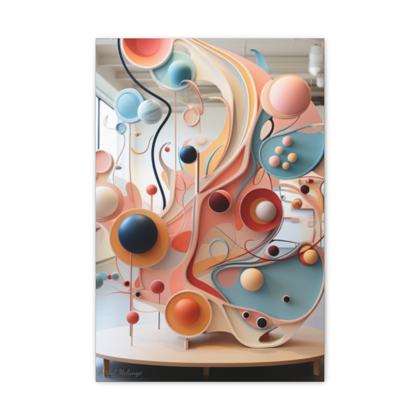 Harmony in Cyan and Peach- Graphic Print