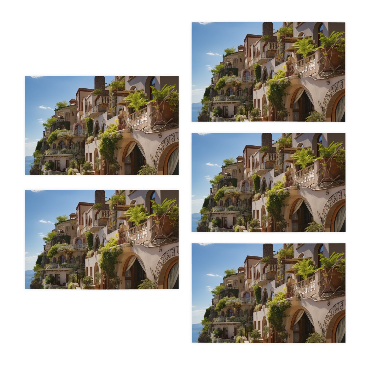 Italian Hillside Scene Design Note Cards (5-Pack)