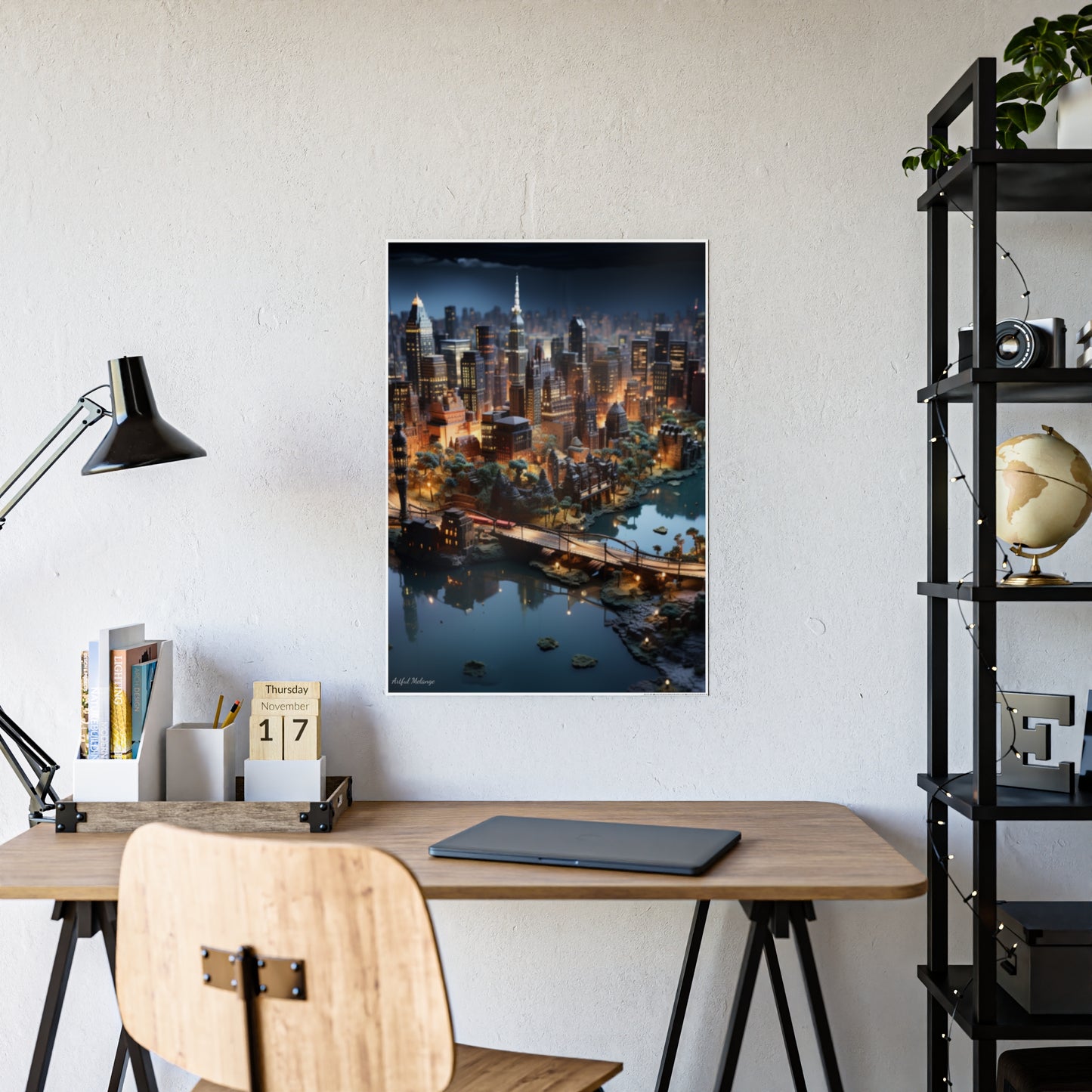 Skyline Vista: Hyper-Realistic 3D Cityscape Posters