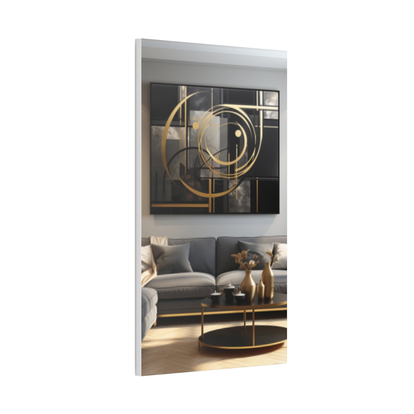Gold and Black Elegance: A Symphony of Sophistication Canvas Print