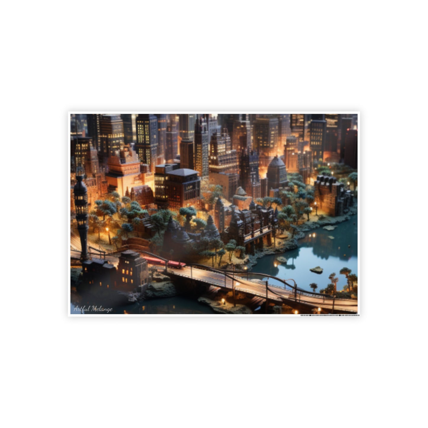 Skyline Vista: Hyper-Realistic 3D Cityscape Posters