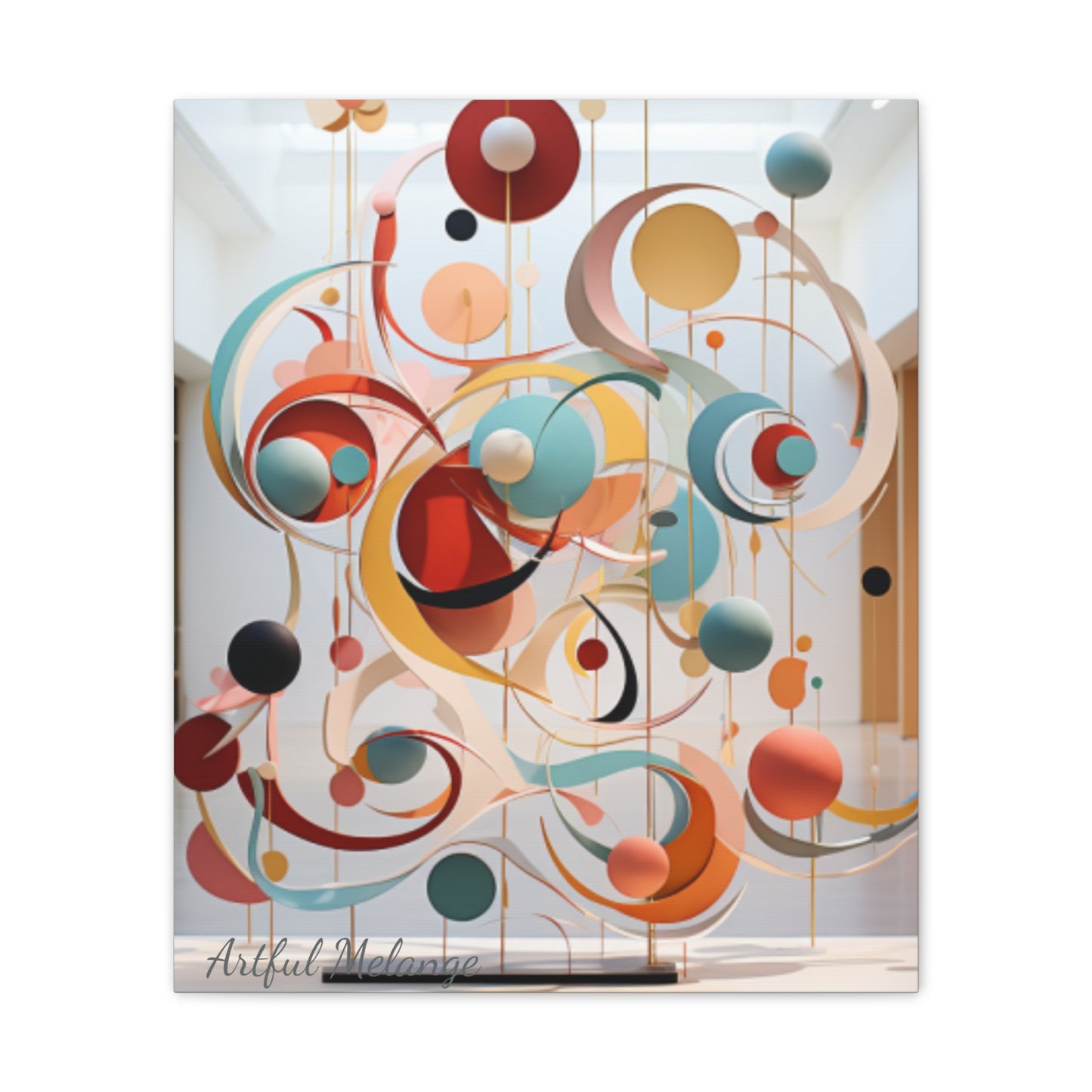 Harmony in Cyan and Peach- Graphic Print