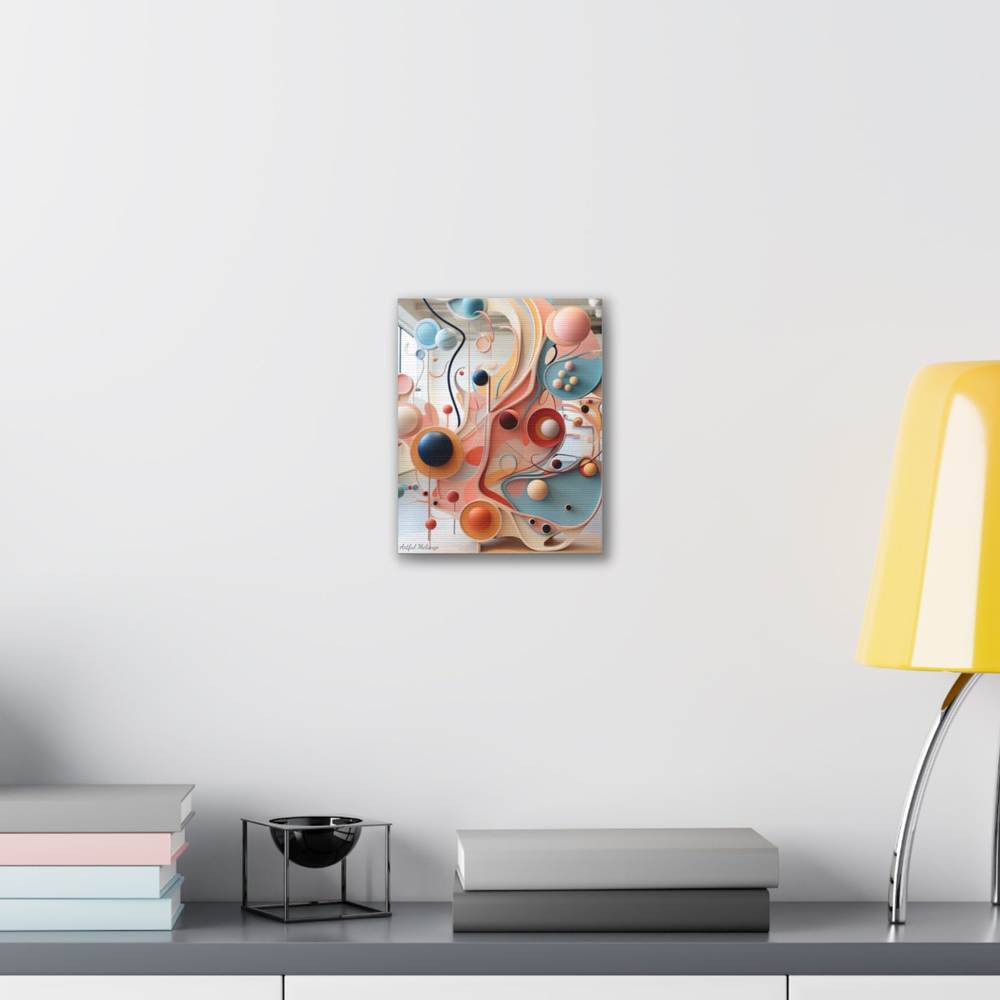 Harmony in Cyan and Peach- Graphic Print
