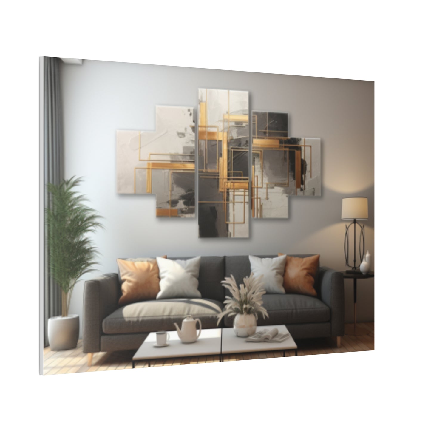 Gold and Black Elegance: A Symphony of Sophistication Canvas Print