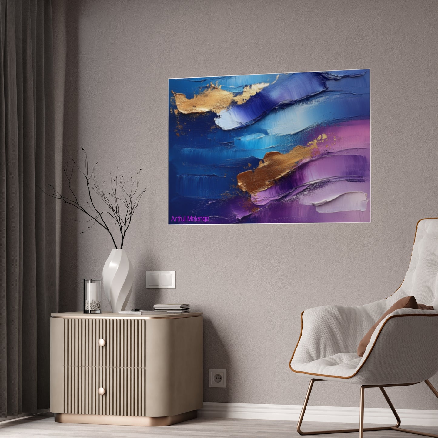 Gleaming Acrylic Abstract Poster: A Spectrum of Colorful Elegance