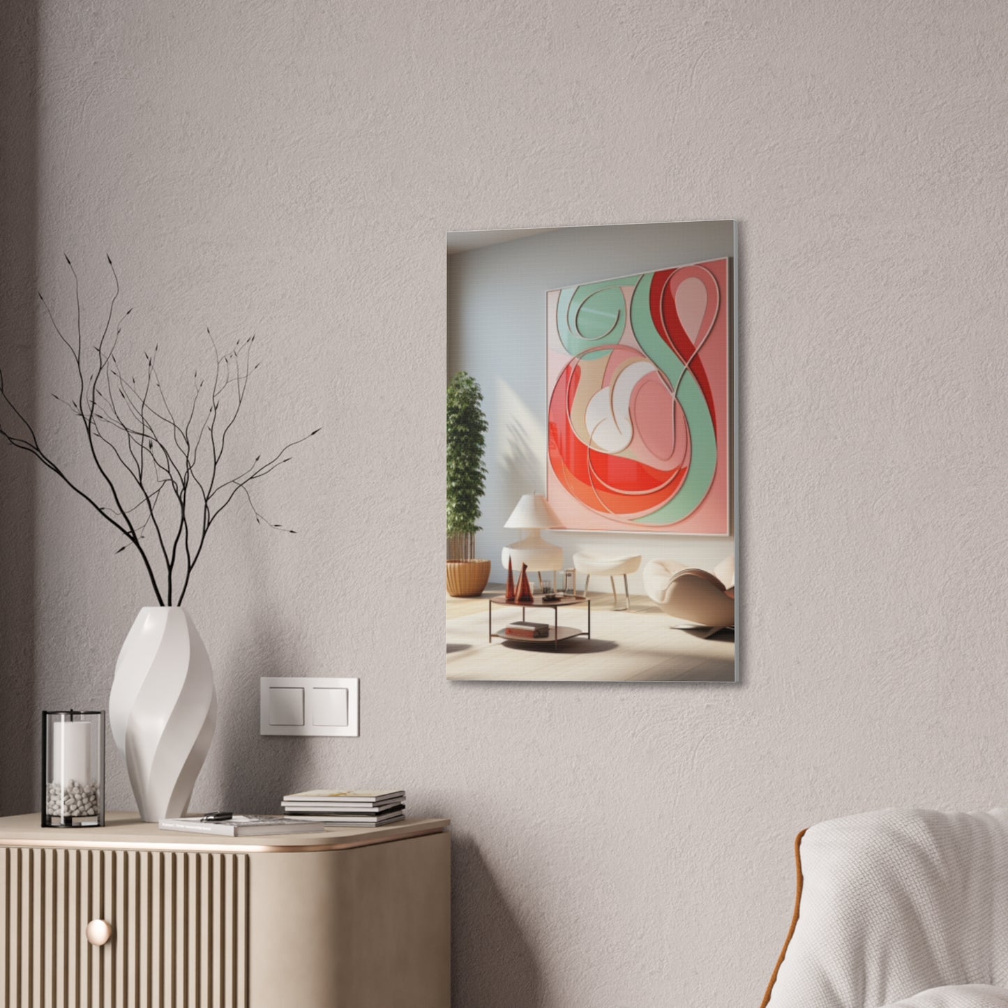 Timeless Elegance: Refined Pink Hues Canvas Print for Sophisticated Living Spaces