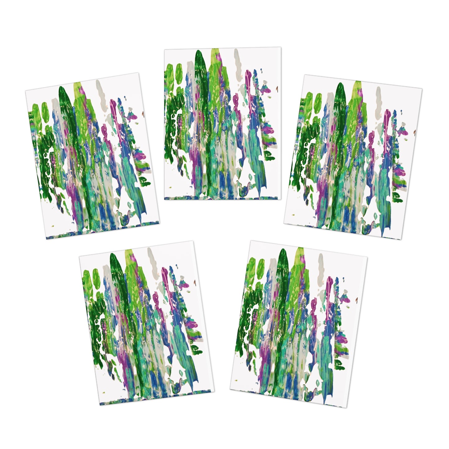 Elegance in Ink: Abstract Art Note Card Set(5-Pack)