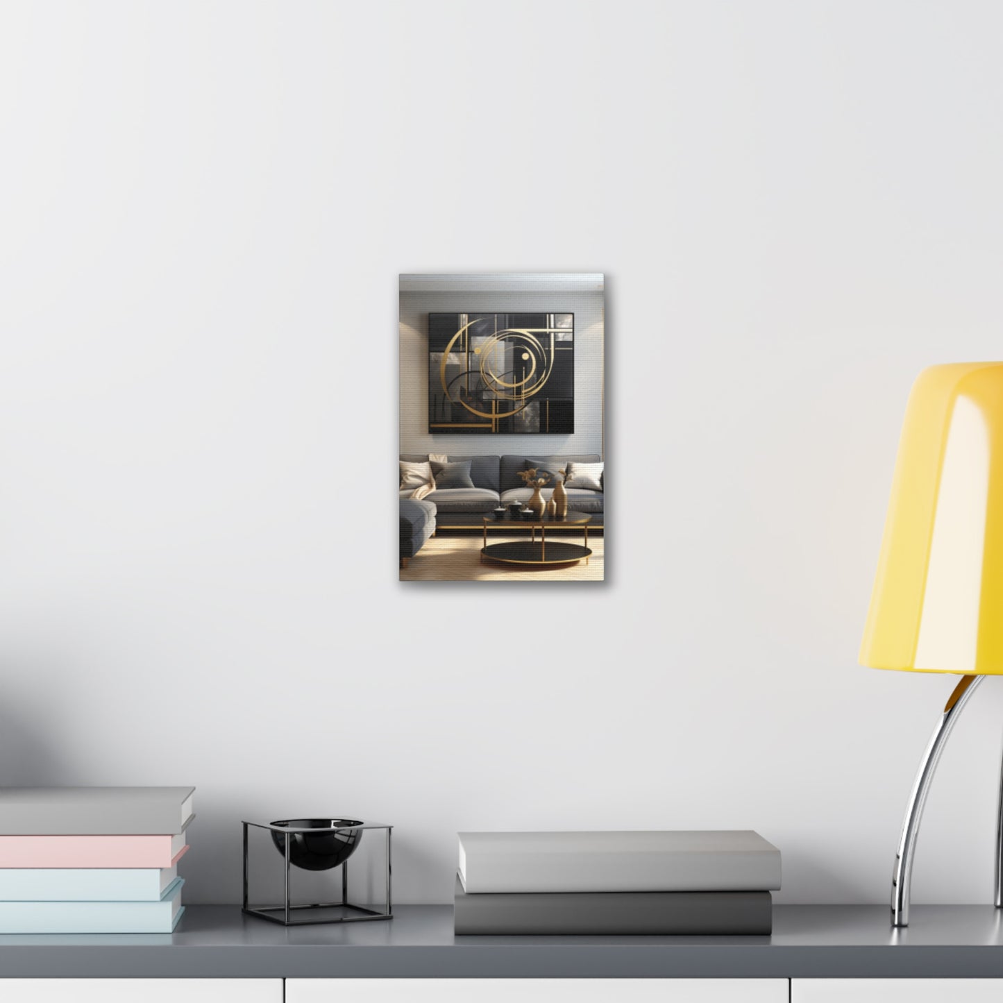 Gold and Black Elegance: A Symphony of Sophistication Canvas Print