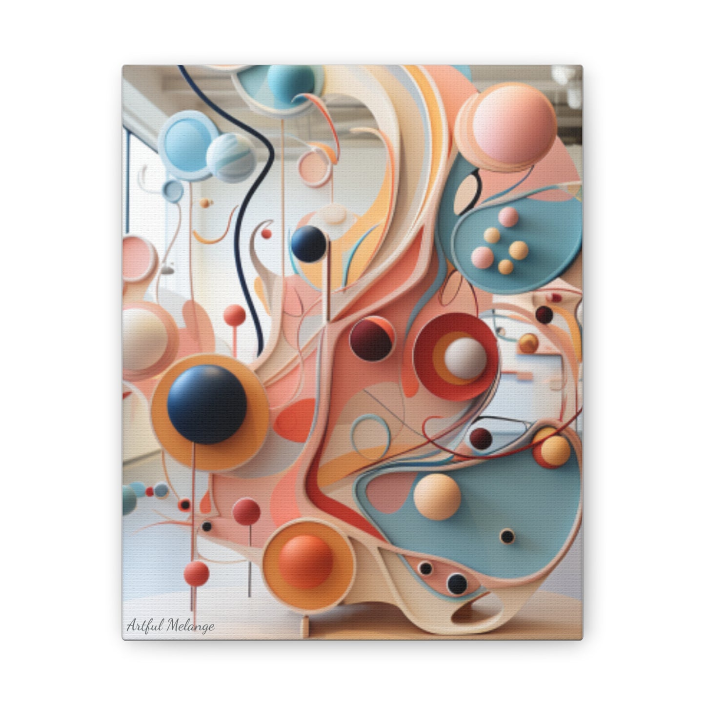 Harmony in Cyan and Peach- Graphic Print