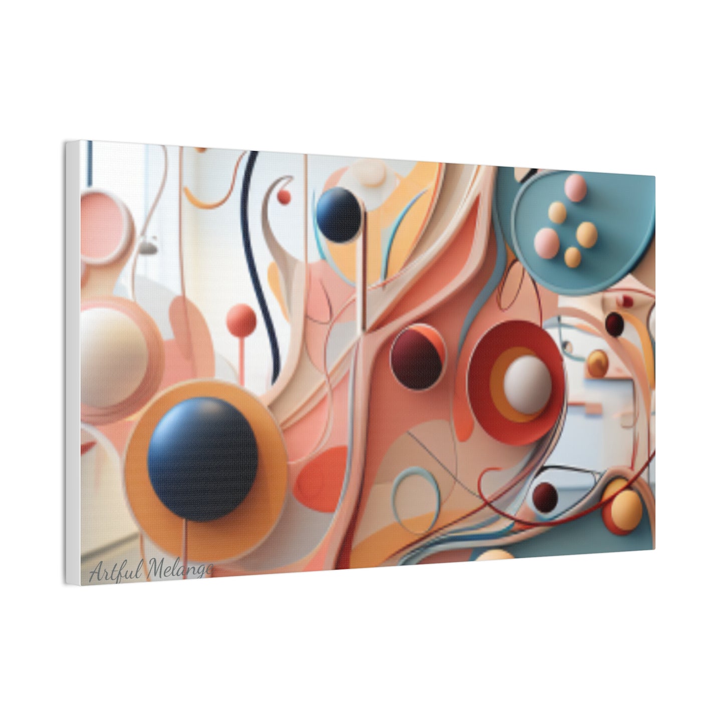 Harmony in Cyan and Peach- Graphic Print