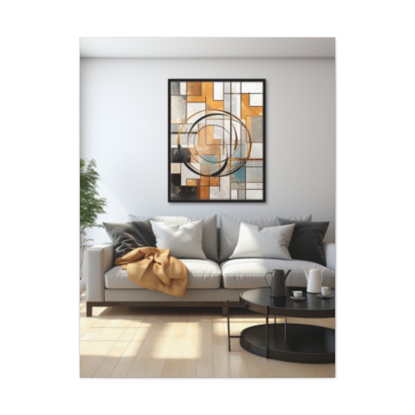 Gold and Black Elegance: A Symphony of Sophistication Canvas Print