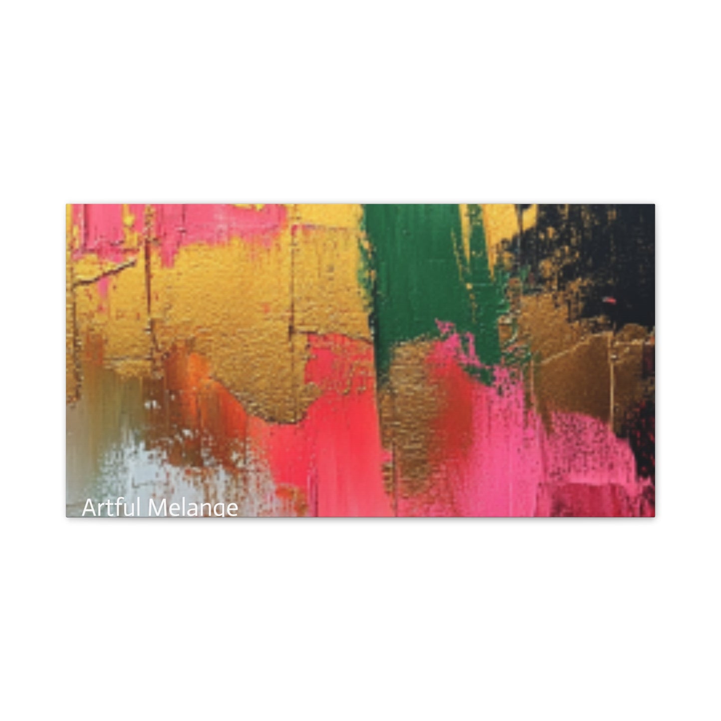 Acrylic Abstract Canvas Print - Homage to the Divine Nine/Pink Green Black and Gold 2
