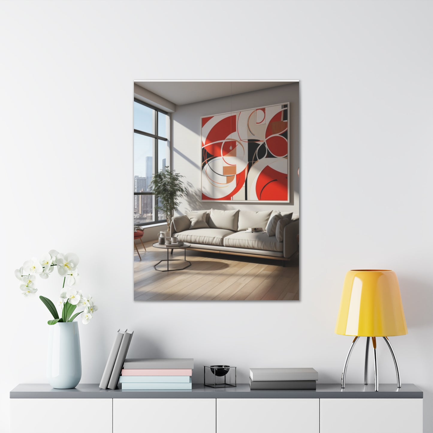 Crimson Elegance: A Symphony of Sophistication Canvas Print