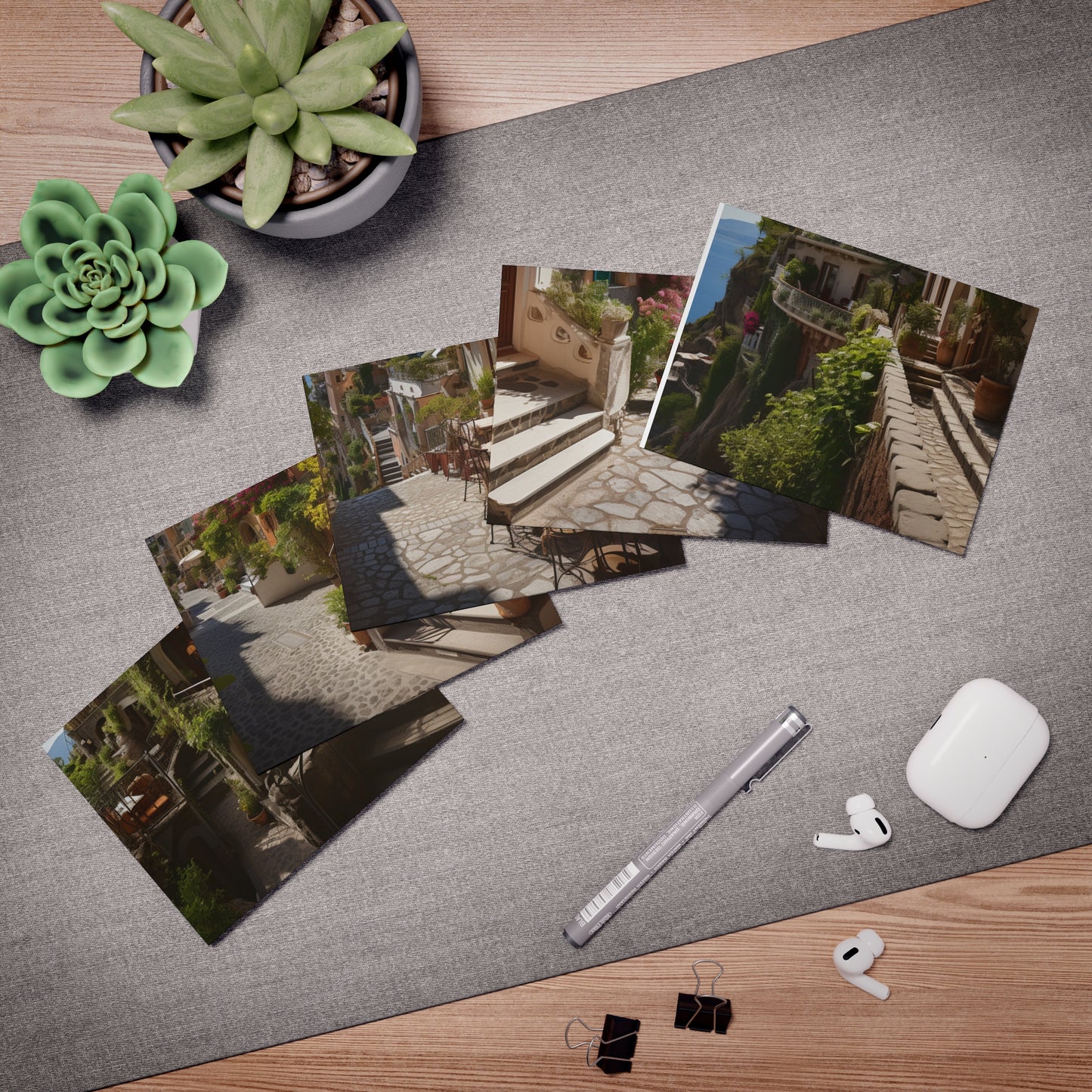 Italian Hillside Scene Multi-Design Note Cards (5-Pack)