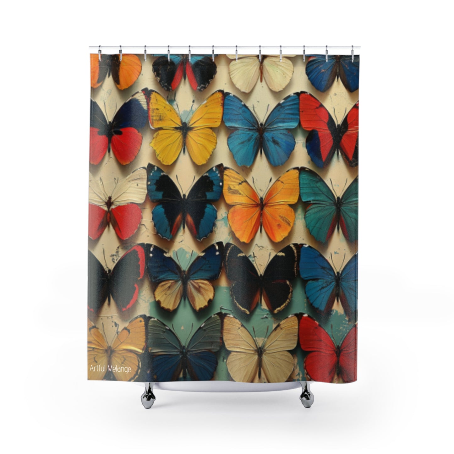 Fluttering Splendor Butterfly Shower Curtains