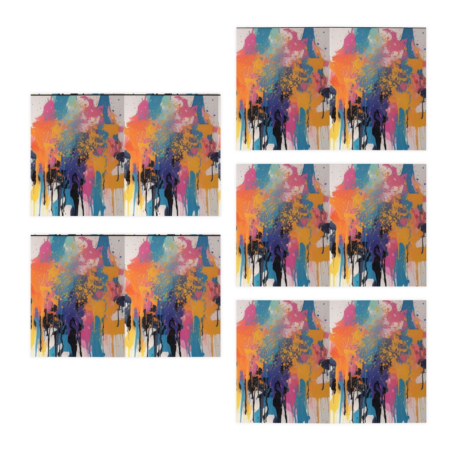 Elegance in Ink: Abstract Art Note Card Set(5-Pack)