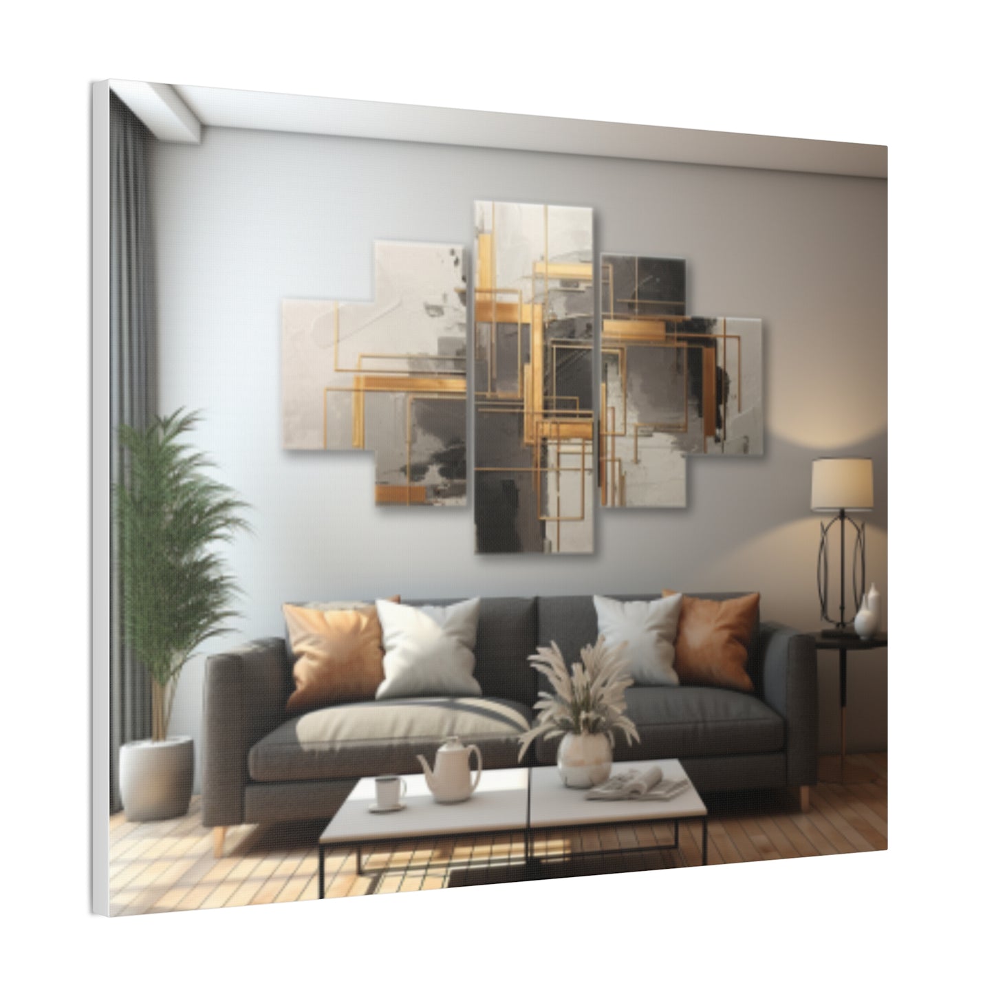 Gold and Black Elegance: A Symphony of Sophistication Canvas Print