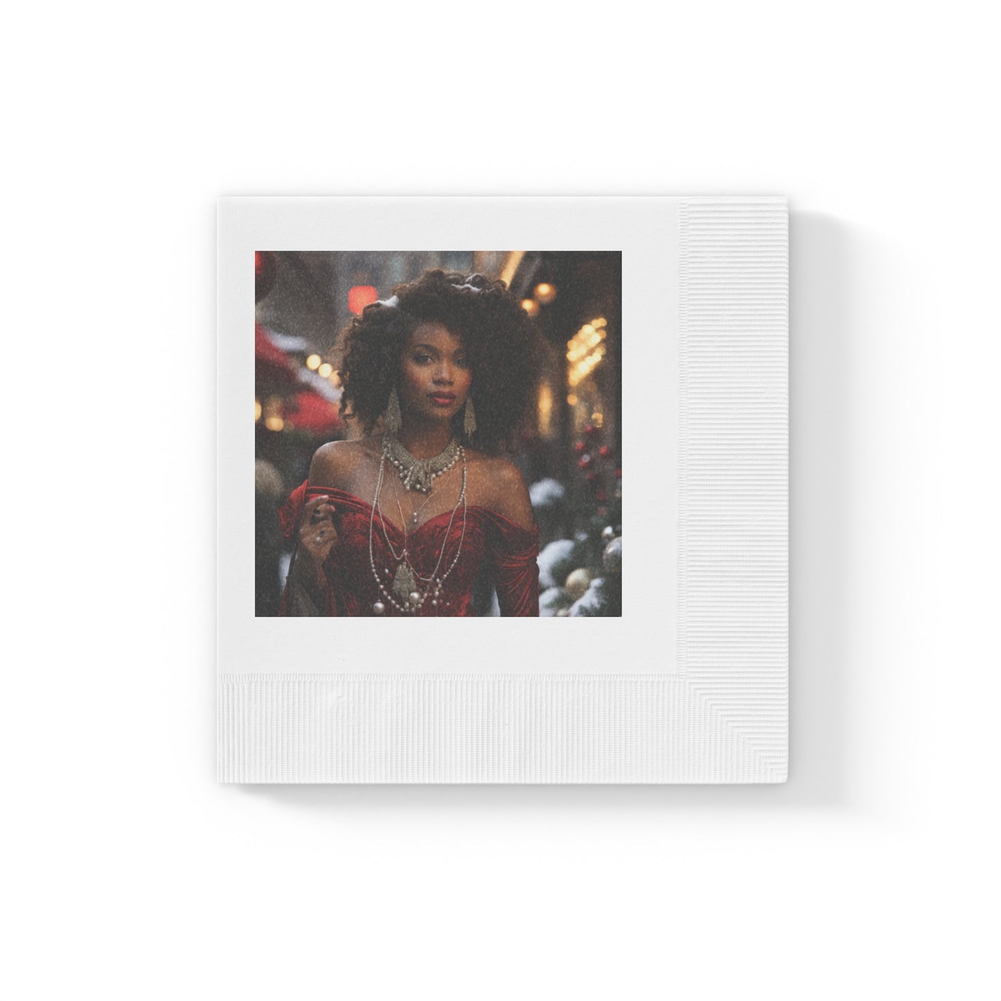 Princess Claus Napkin Set/Jeweled Off Shoulder Gown