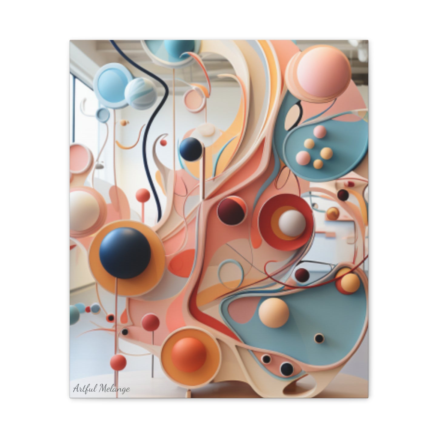 Harmony in Cyan and Peach- Graphic Print