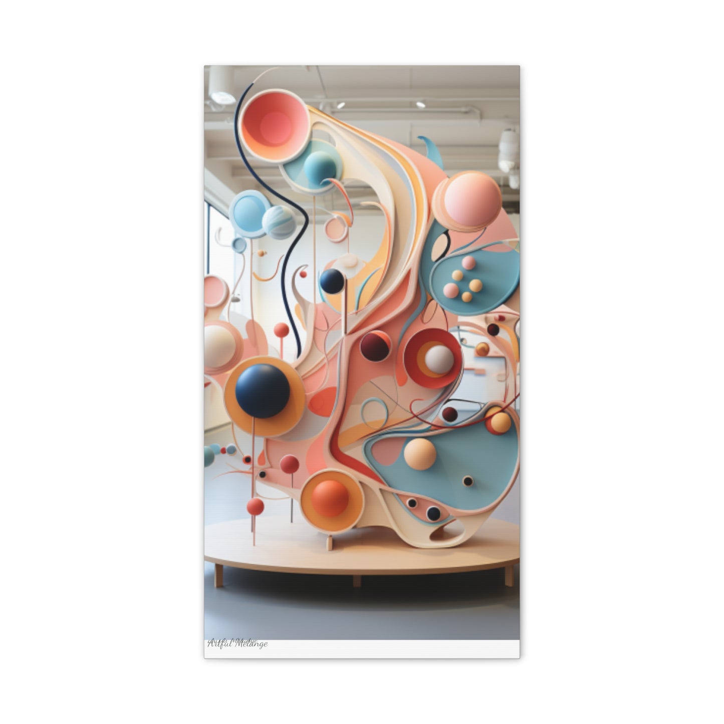 Harmony in Cyan and Peach- Graphic Print