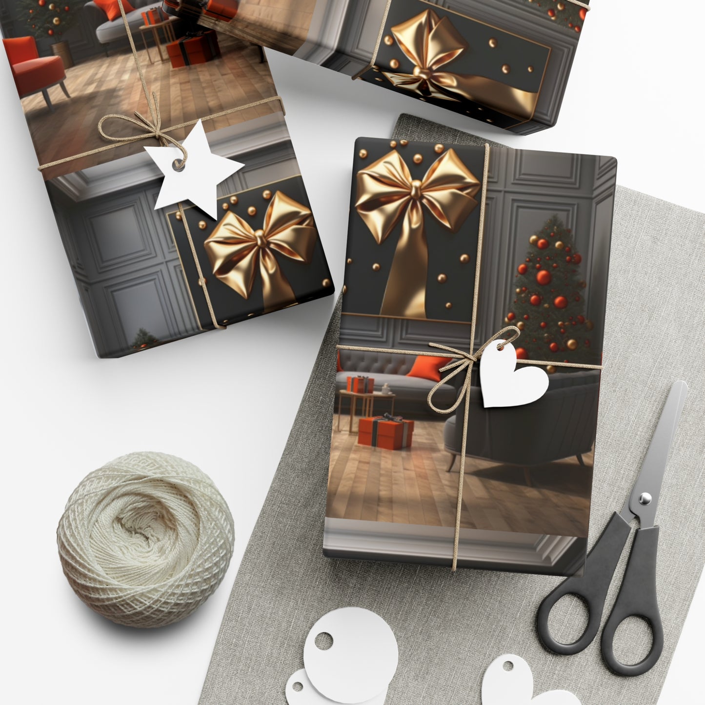 Elegant Gold Holiday Wrapping Paper Collection – Elevate Your Gifts with Sophisticated Style