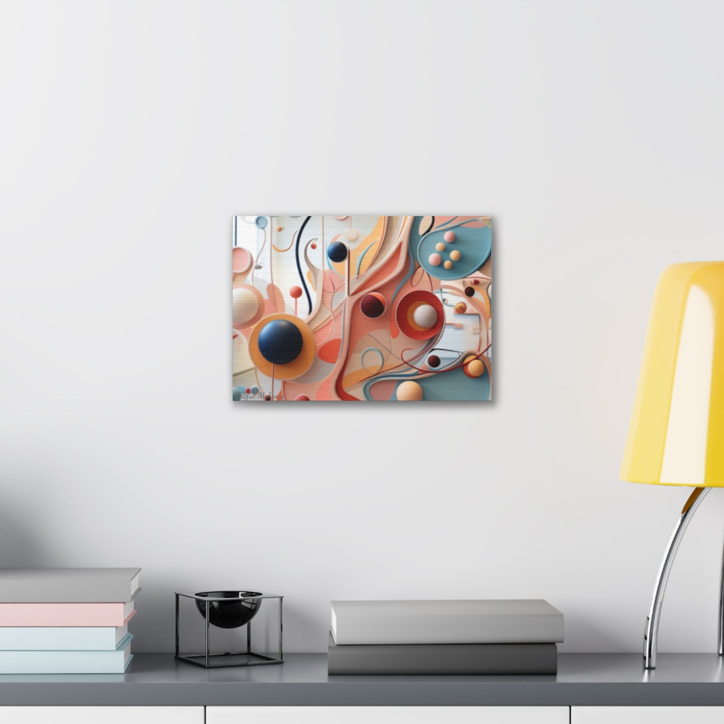 Harmony in Cyan and Peach- Graphic Print