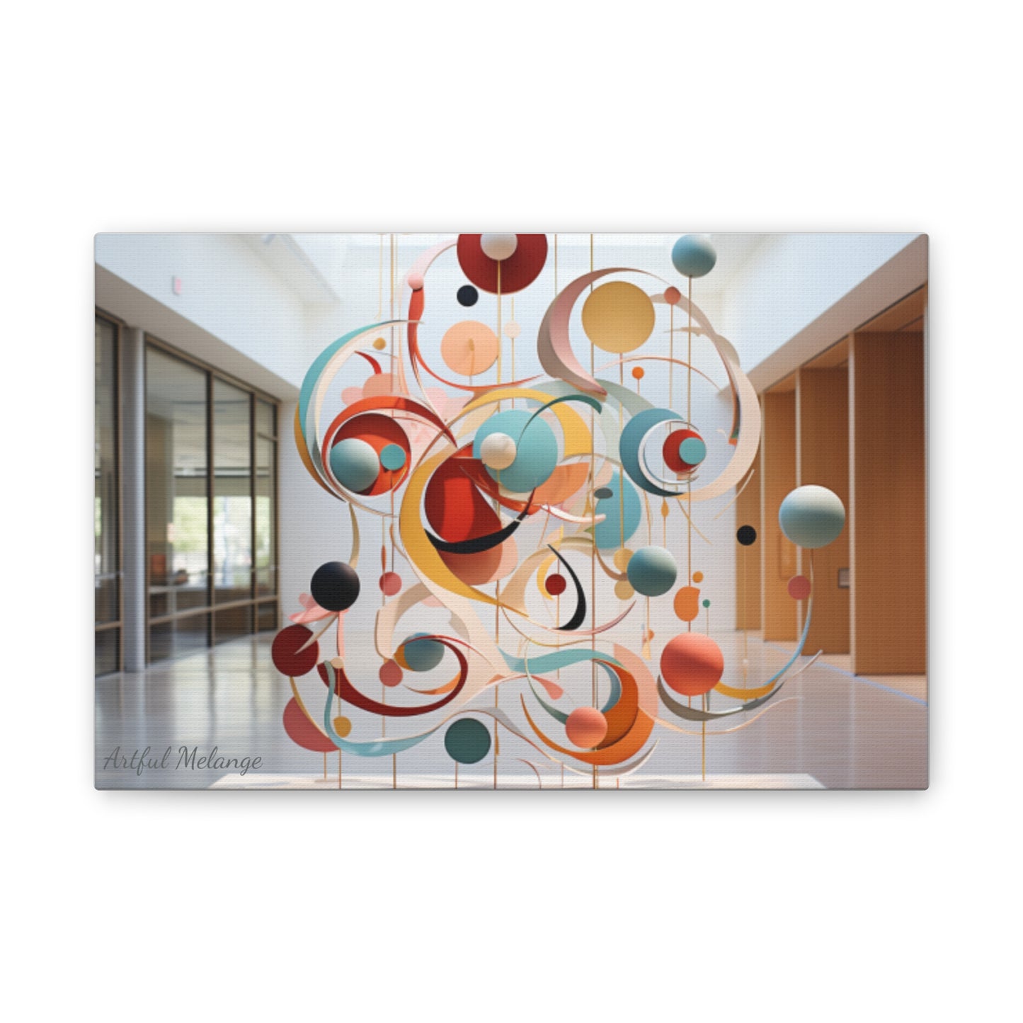 Harmony in Cyan and Peach- Graphic Print