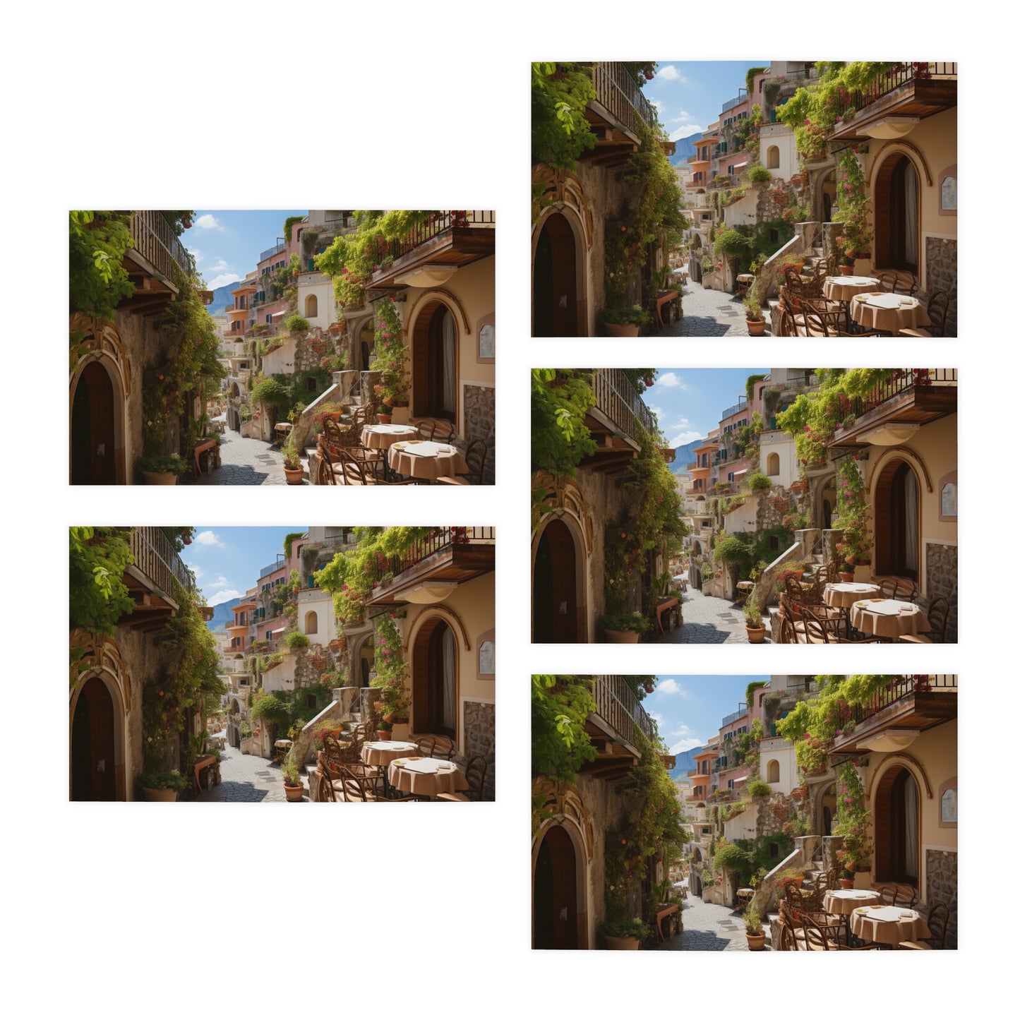 Italian Hillside Scene Design Note Cards (5-Pack)