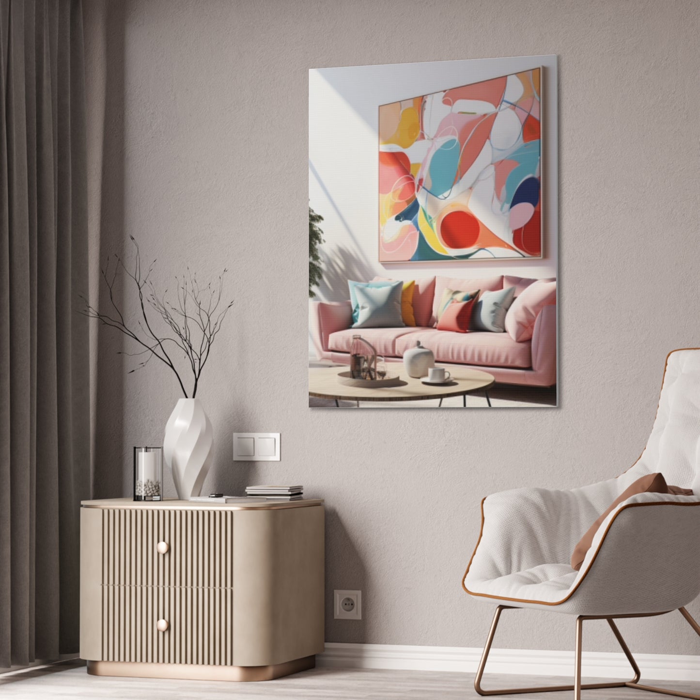 Timeless Elegance: Refined Pink Hues Canvas Print for Sophisticated Living Spaces