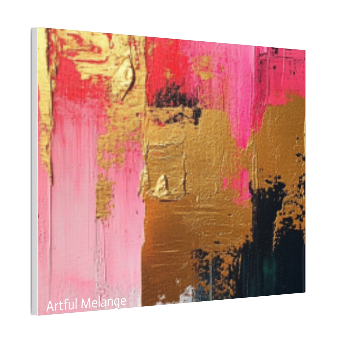Acrylic Abstract Canvas Print - Homage to the Divine Nine/Pink Green Black and Gold 4