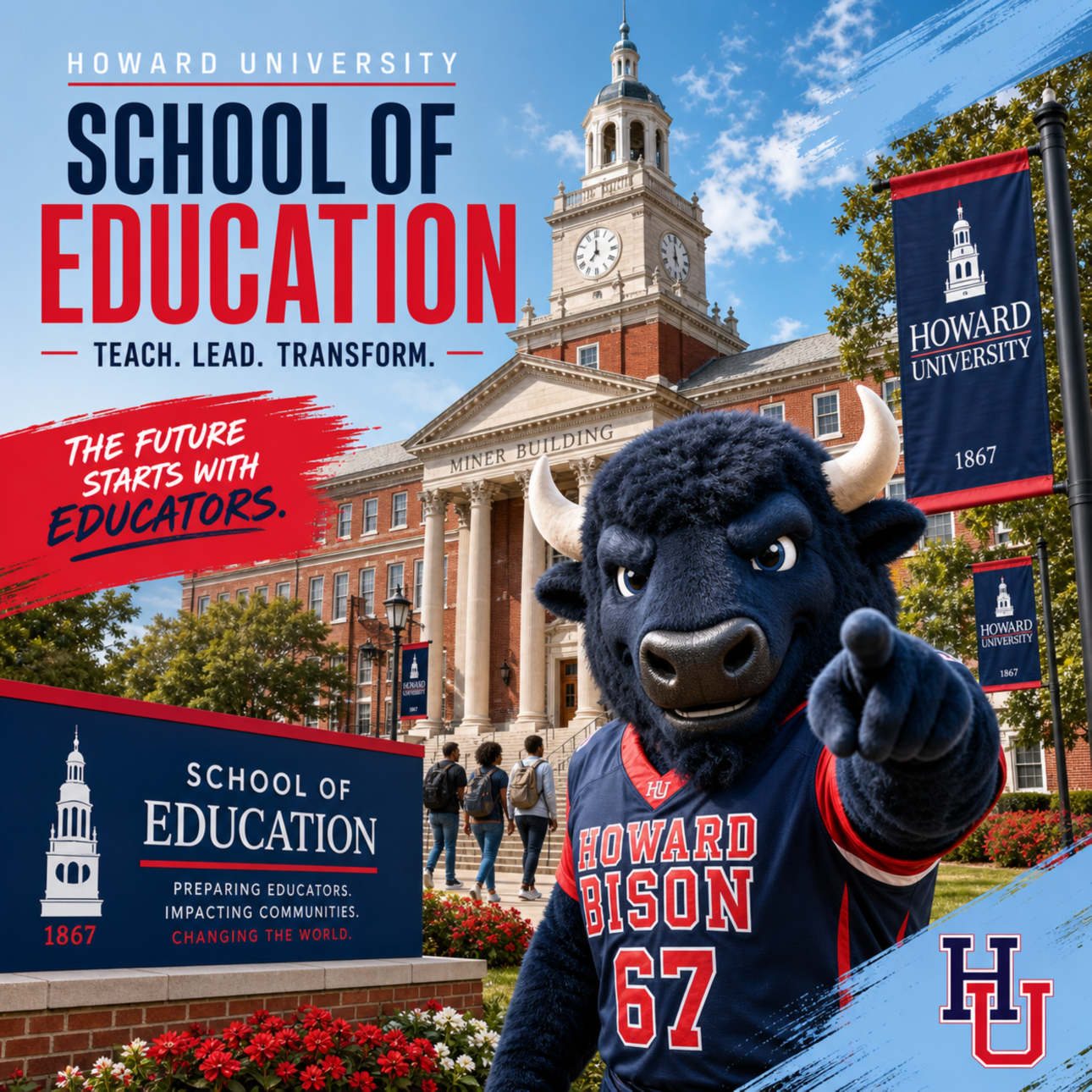 Howard University Legacy Postcard Sets – School of Education, Miner Building & Bison Pride Collection