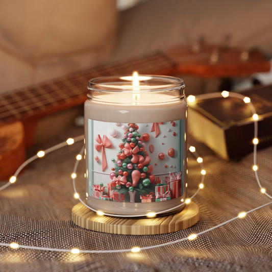 Festive Glow Pink and Green Holiday Scented Soy Candle, 9oz