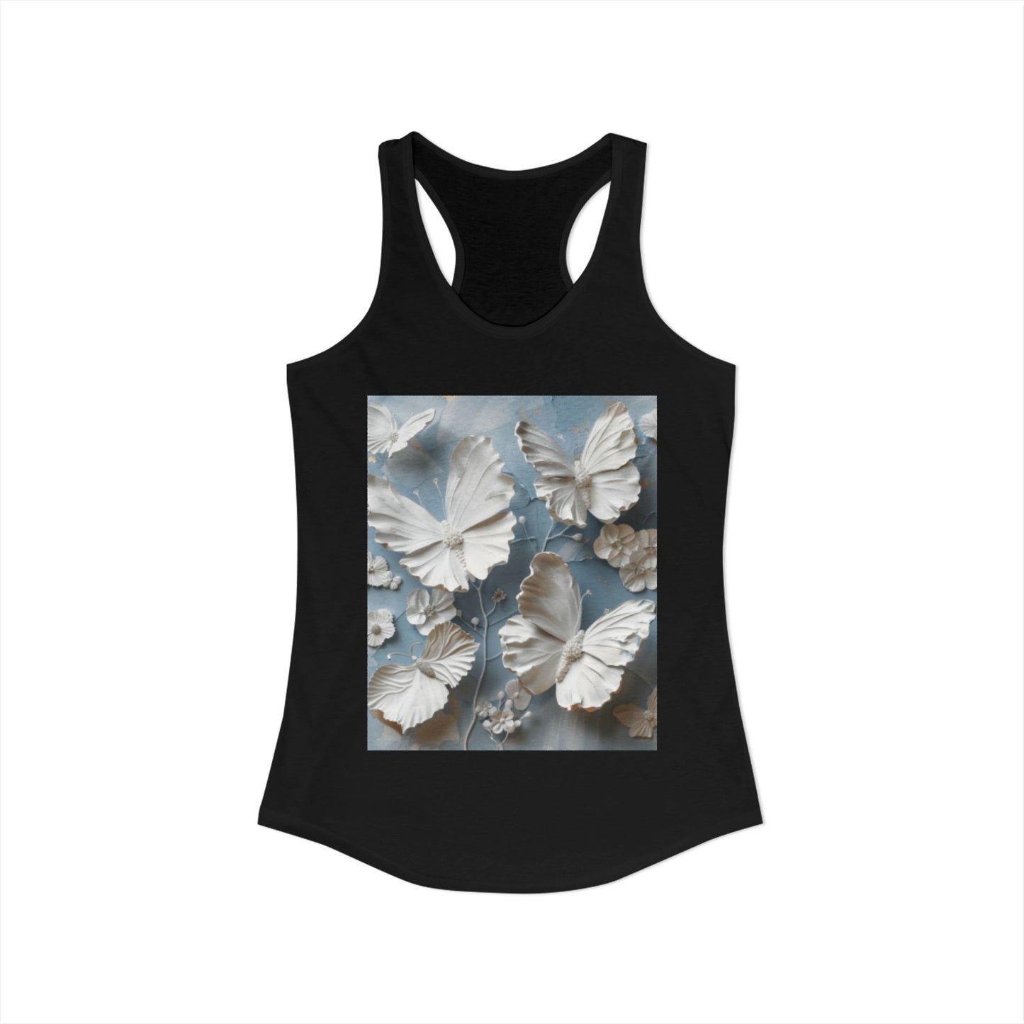 Flutter & Flow | Women's Razorback White T-Shirts with Artistic Butterflies 4