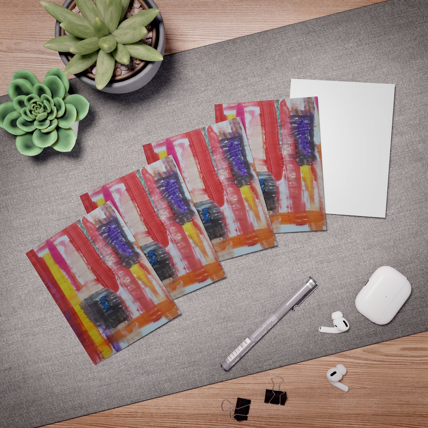 Elegance in Ink:  Abstract Art Note Card Set(5-Pack)