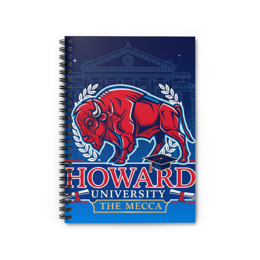 Howard University Legacy Journal – Wirebound Lined Notebook Celebrating Black Excellence, HBCU Pride & Academic Achievement/Write with Purpose. Lead with Legacy