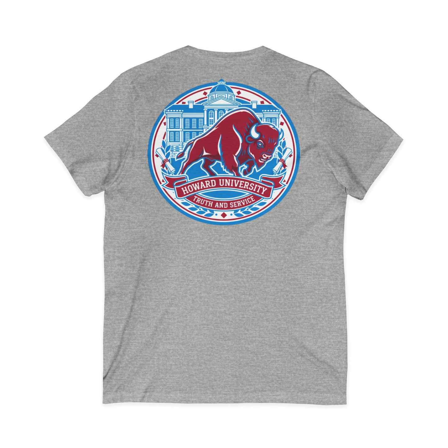 Howard University/ Truth and Service Unisex V-Neck T-Shirt 7
