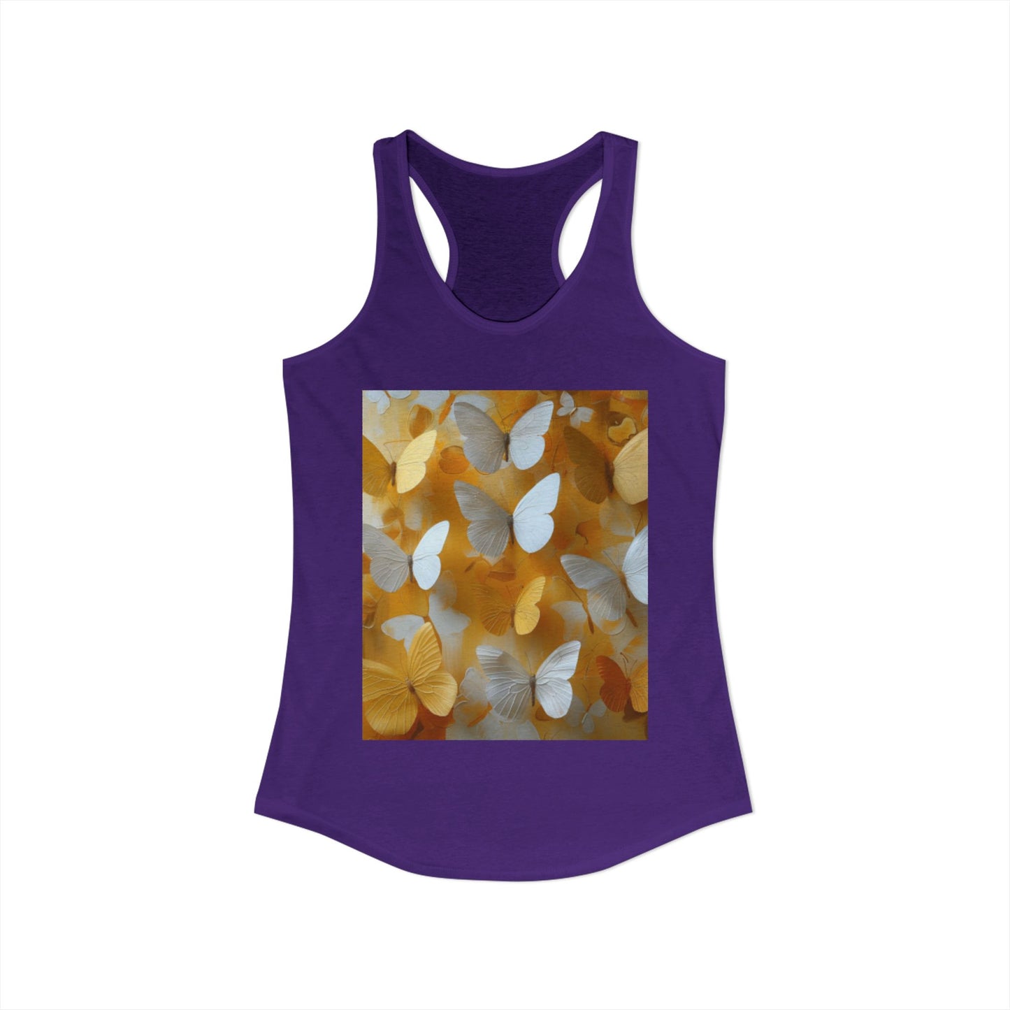Flutter & Flow | Women's Razorback  T-Shirts with Artistic Butterflies 8