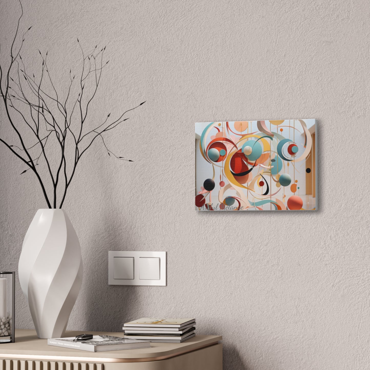 Harmony in Cyan and Peach- Graphic Print