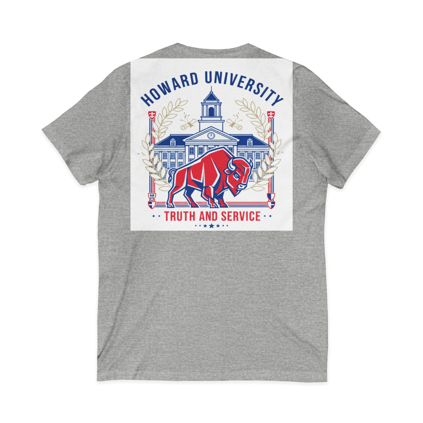Howard University/ Truth and Service Unisex V-Neck T-Shirt 4