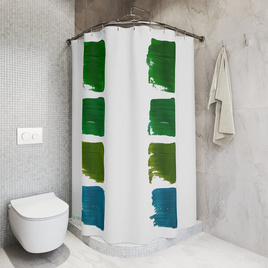 Canvas Cascade: Abstract Acrylic Art Shower Curtain Collection