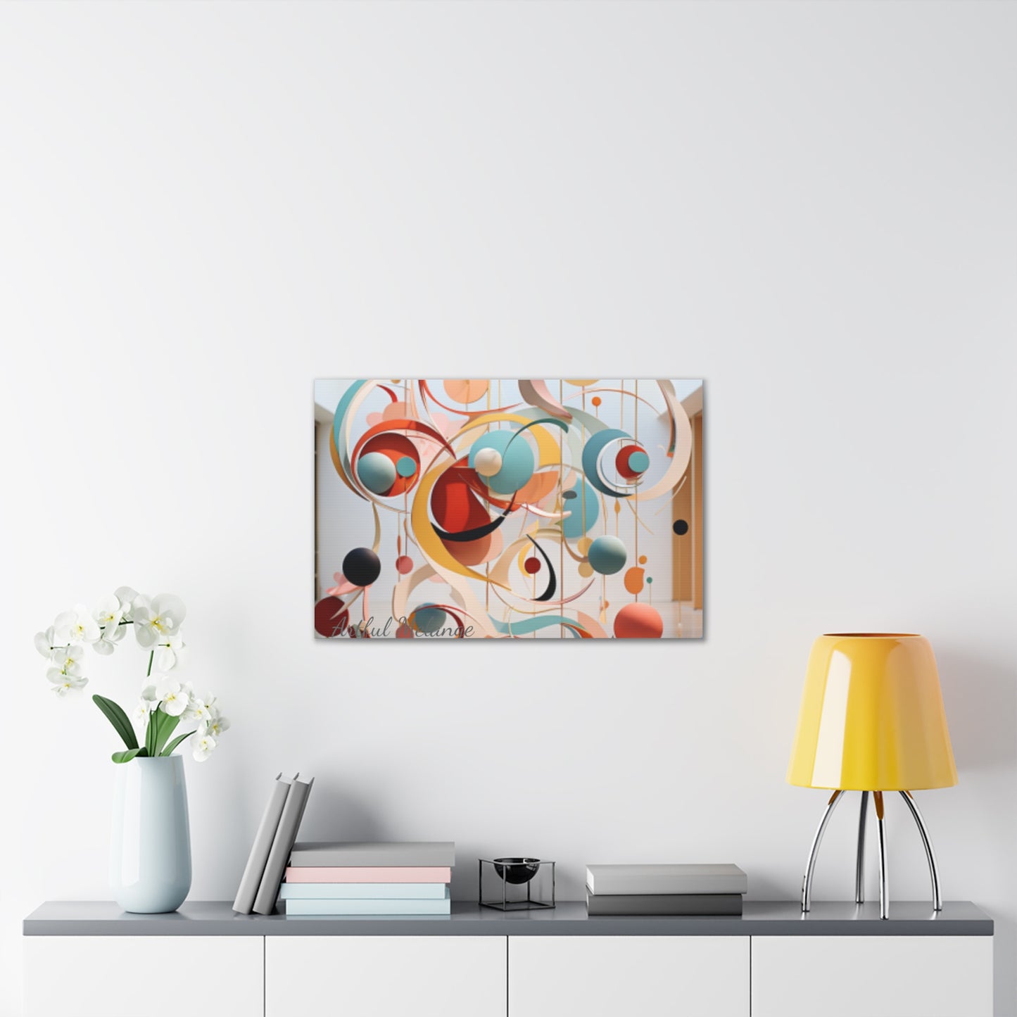 Harmony in Cyan and Peach- Graphic Print