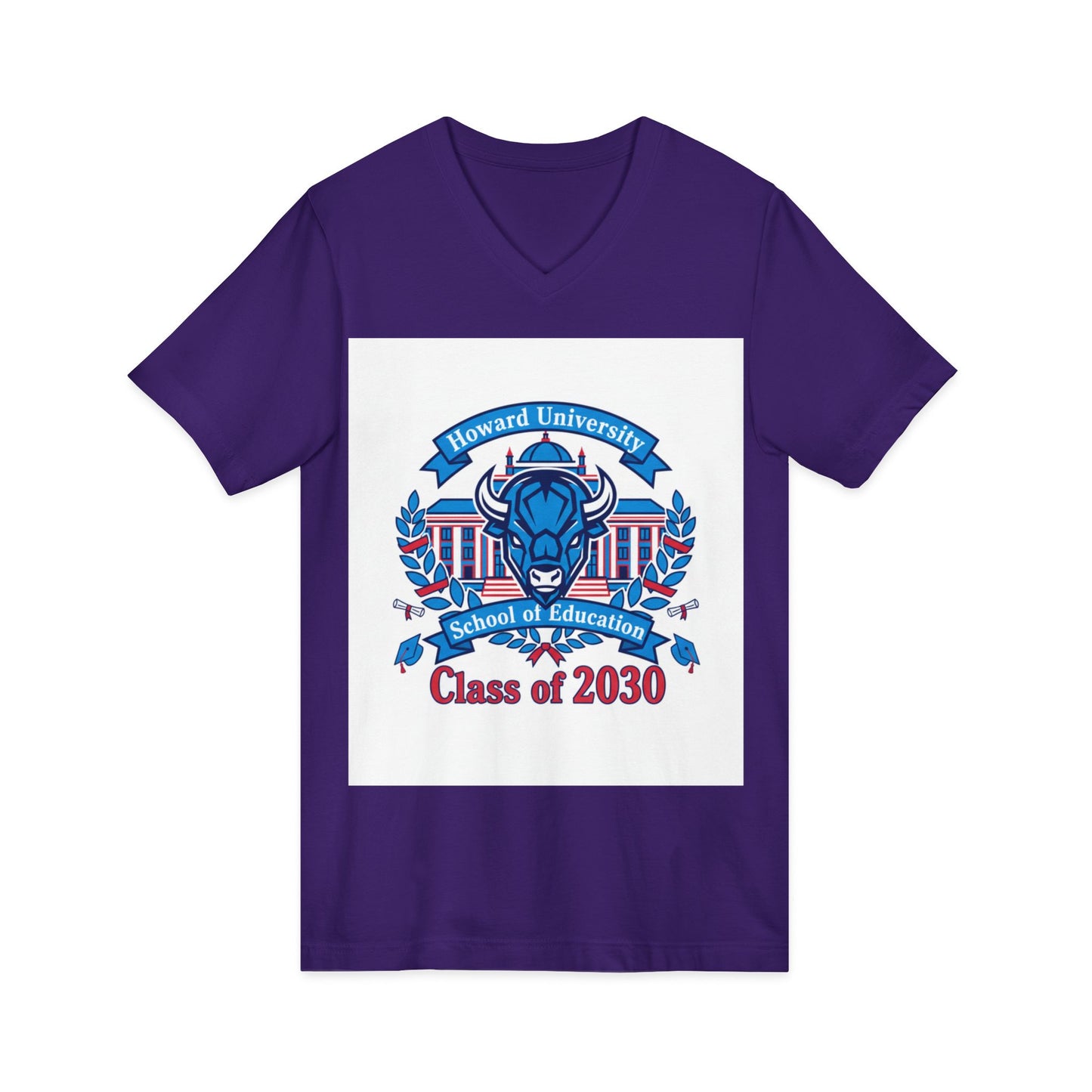 Howard University Class of 2030 Unisex V-Neck T-Shirt | The Mecca Incoming Class Tee